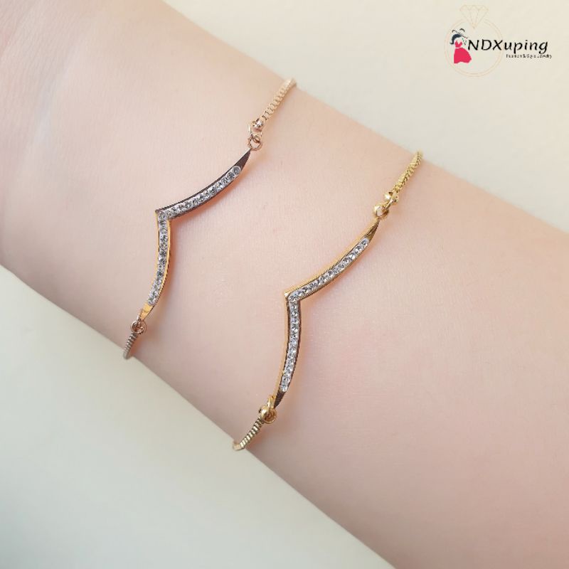 Gelang Serut Fuji Dewasa Permata Cantik Dan Simple Titanium  N15082200