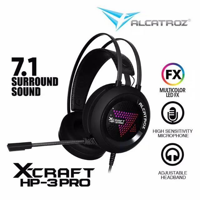 Headset Gaming Alcatroz 7.1 X-Craft HP 3 PRO Garansi Resmi