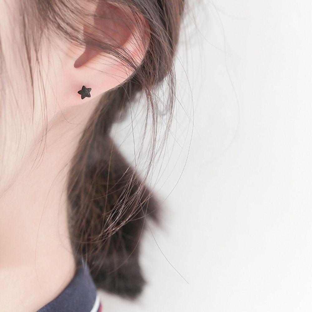 Agustinina Anting Pejantan Geometris Warna Solid Keren Pesta Pria Street Wear Alloy Lady Korea Earrings