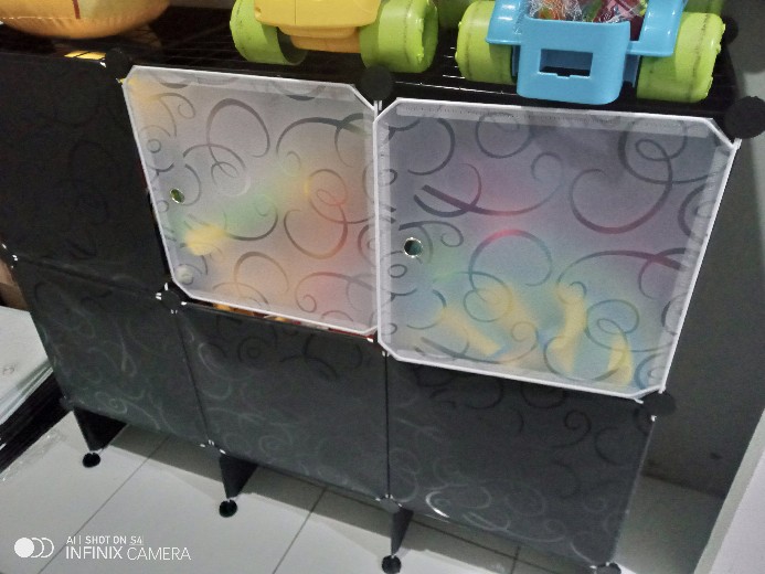 Rak Buku Besi Rak Serbaguna Rak Toys Storage Box Lemari Susun 12 Kotak