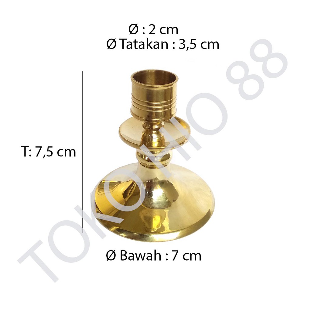 Tempat Lilin Tancapan Kaki Candle Holder Bahan Kuningan Asli TL04 harga Sepasang Kualitas Bagus