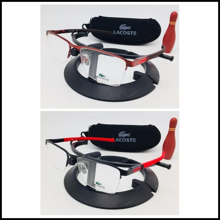 Promo Kacamata Half Frame Lacoste Free Lensa Minus Anti Radiasi Uv & Emi