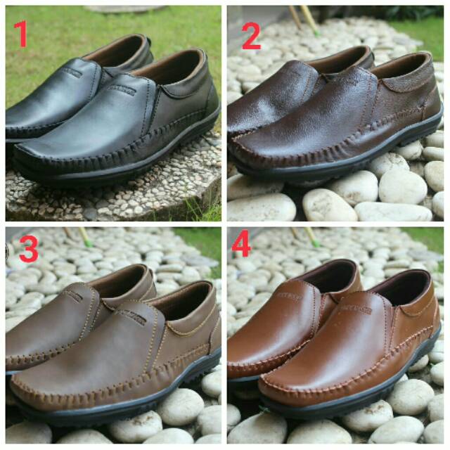 DISC 50% SEPATU KERJA SLIPON KULIT ASLI BLACKMASTER RAJUT