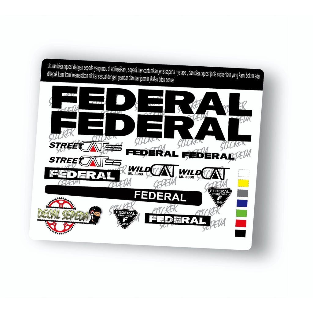 decal sepeda federal - sticker sepeda federal street cat ss full cutting