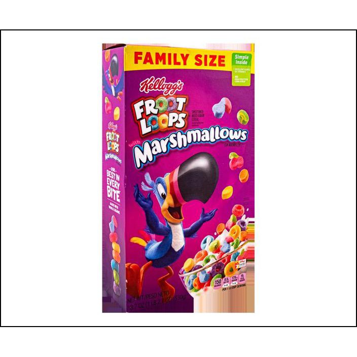 

KELLOGGS FROOT LOOPS WITH MARSHMALLOW SEREAL FOR BREAKFAST 530 GRAM