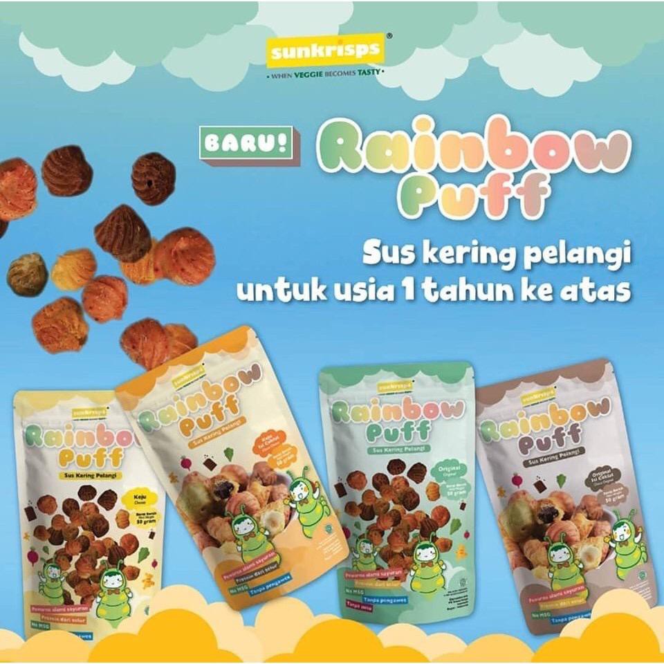 

Sunskrisps - Rainbow Puff - Sus Kering - 50gr - (usia +9 bulan) - Cemilan Anak