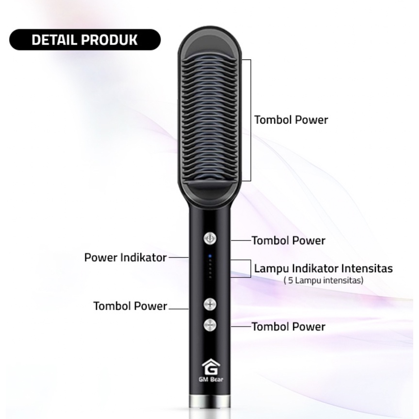 Catokan Sisir Pelurus Rambut Elektrik - Hair Straightener Curler 2 in 1