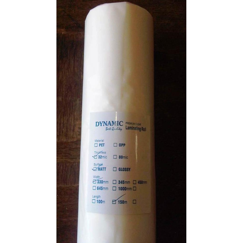 

Plastik Laminating Roll Dynamic 33cm x 150m x 32micron - Glossy