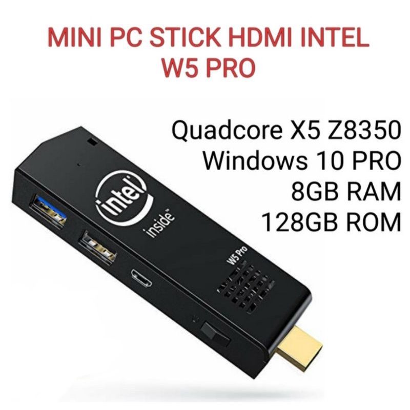 Mini PC Stick W5 Pro 8/128GB eMMC Intel Quadcore Z8350 WIFI