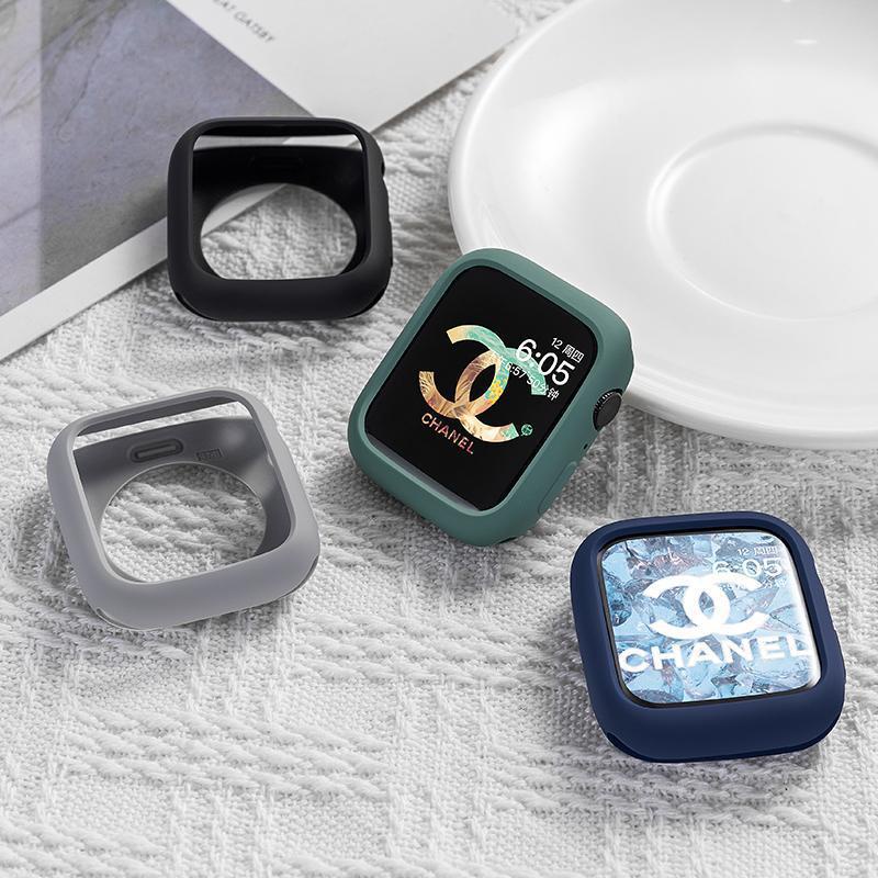 Soft Case Pelindung Bahan Silikon Untuk Apple Watch 7 6 SE 5 4 3 2 Seri 45MM 44MM 42MM 41MM 40MM 38MM