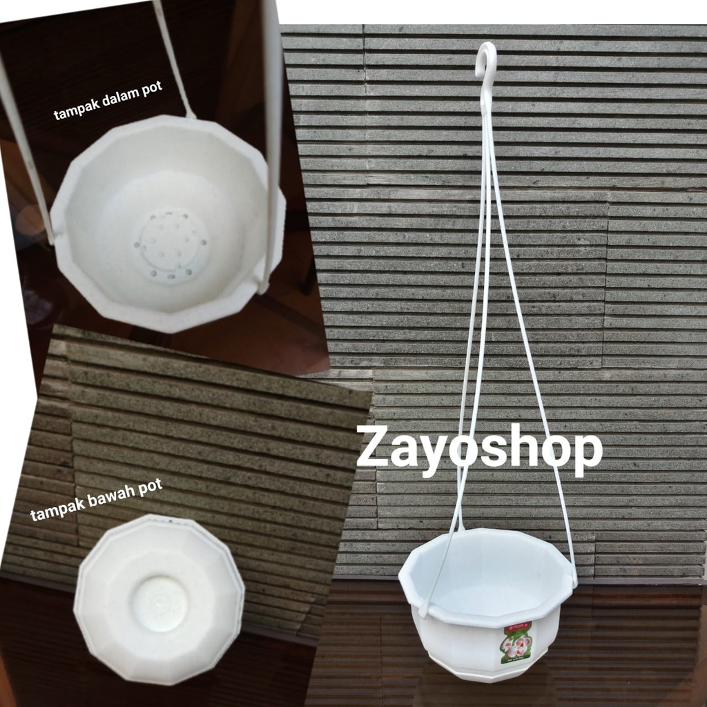 POT GANTUNG GARDENIA 06 PUTIH - POT GANTUNG - POT BUNGA GANTUNG - POT PUTIH