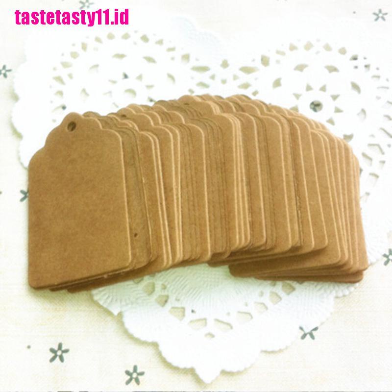 100x Label Tag Gantung Bahan Kertas Kraft Warna Coklat Untuk Hadiah Pesta Ulang Tahun