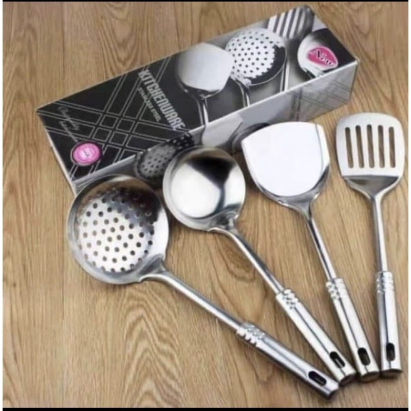 Spatula Set Stainless isi 4 Kitchen Tools Peralatan Untuk Masak Murah isi 4