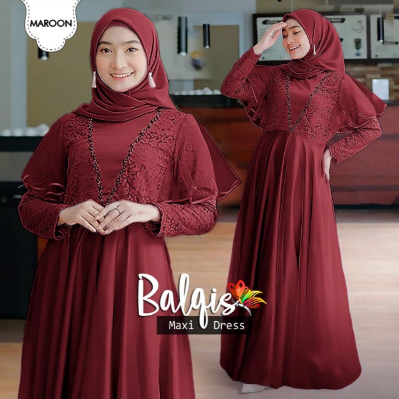 MAXY BALQIS MUTIARA, BRUKAT FURING, GAMIS HIJAB MUSLIM, MAXY DRESS