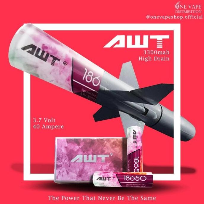 BATERAI 18650 AWT 3300MAH 40A AUTHENTIC