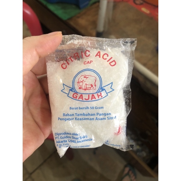 

Pengasam Citric Acid Cap Gajah 50gr