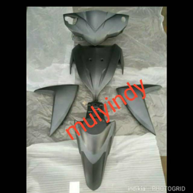 cover body bodi depan full halus Vario 110 fi LED 2015 2016 2017 2018 hitam abu dop grey matte