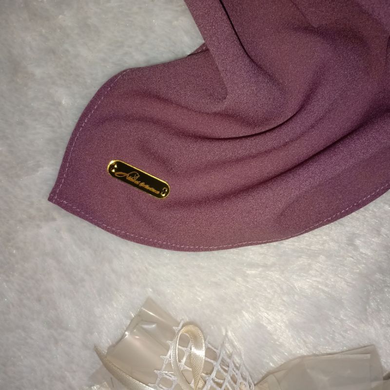AKHWAT COLLECTIONS | PASHMINA DIAMOND CREPE ITALIANO 200X70 CM | FREE GIFT | JUMBO | PASHMINA VIRAL-Grape