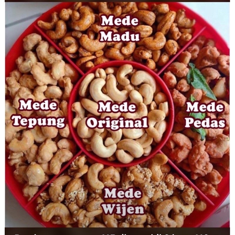 

[1100gr] S055 | Paket Mete Tray 5 Rasa 1 Toples | Mete Tray Sekat 5 | Mete Premium