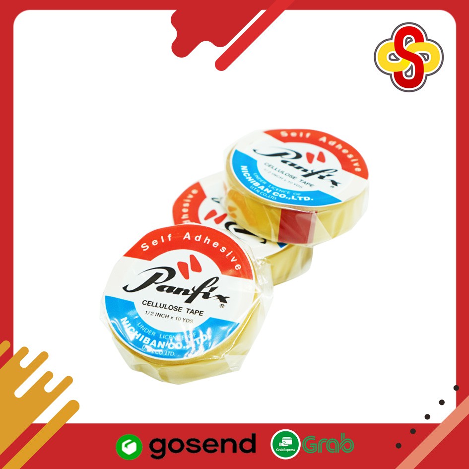 Isolasi / Selotip Panfix 1/2 inch / 12 mm x 10 yard Cellulose Tape