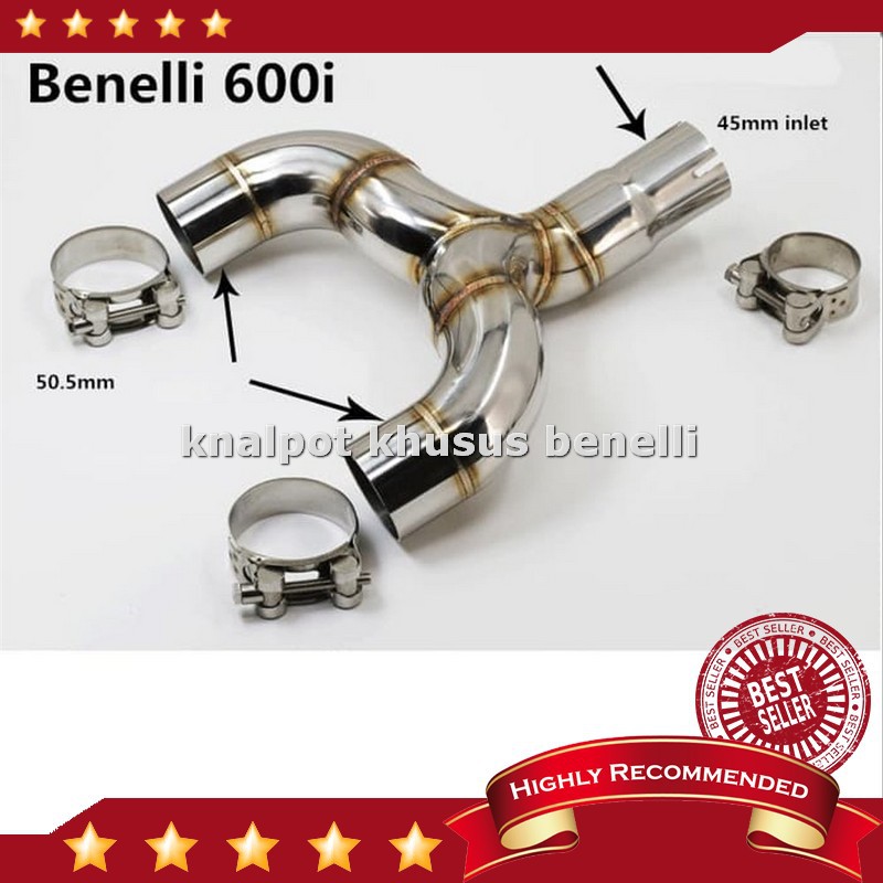 Terbaik Knalpot Mobil Header Benelli Pipa Y Mid Pipe Slip On For Benelli Bn600 Open PO