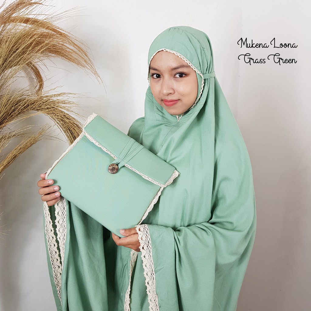 MUKENA TELEKUNG DEWASA KATUN RAYON PREMIUM RENDA LOONA / MUKENA TERBARU