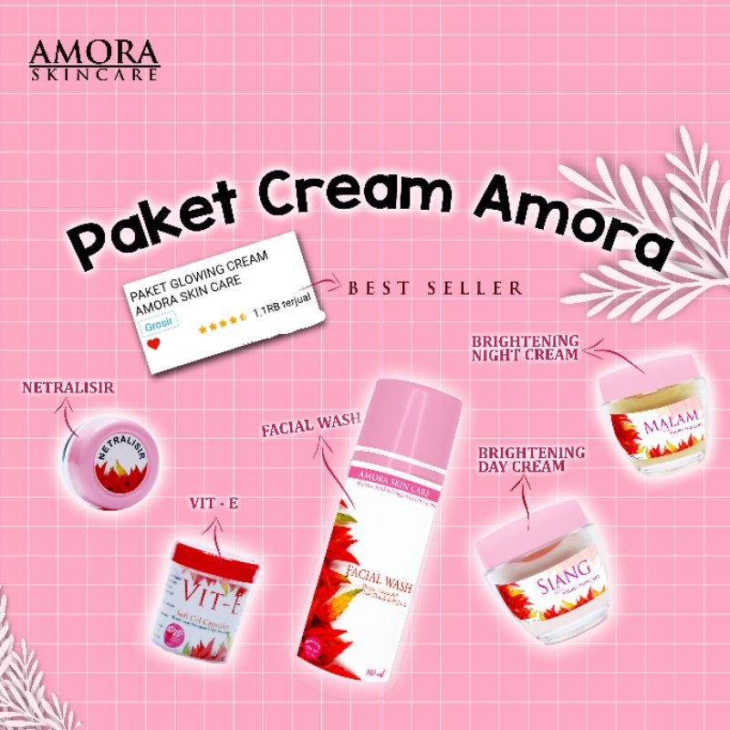 Amora Skincare Paket Pemutih Wajah Glowing Acne Kusam ASC PAKET BASIC