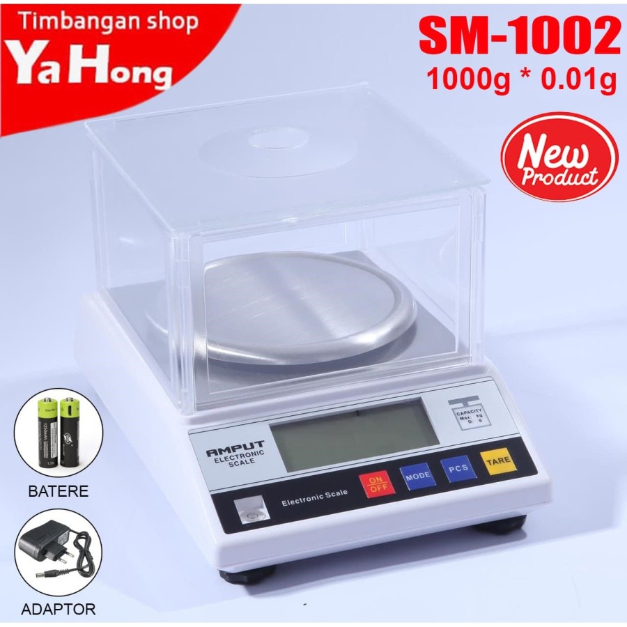 Timbangan Digital Portable Emas Lab Bubuk SM-1002 1000g 0.01g