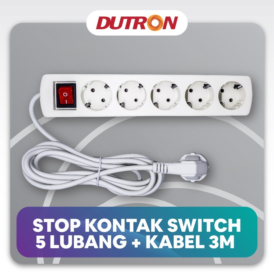 Terminal Stop kontak dutron 5 lubang 3 meter Tusuk Kontak DV SKK 53