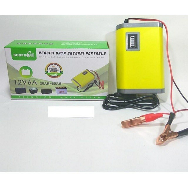 COD Charger aki mobil motor sunpro pengisi daya baterai portable 12V 6A