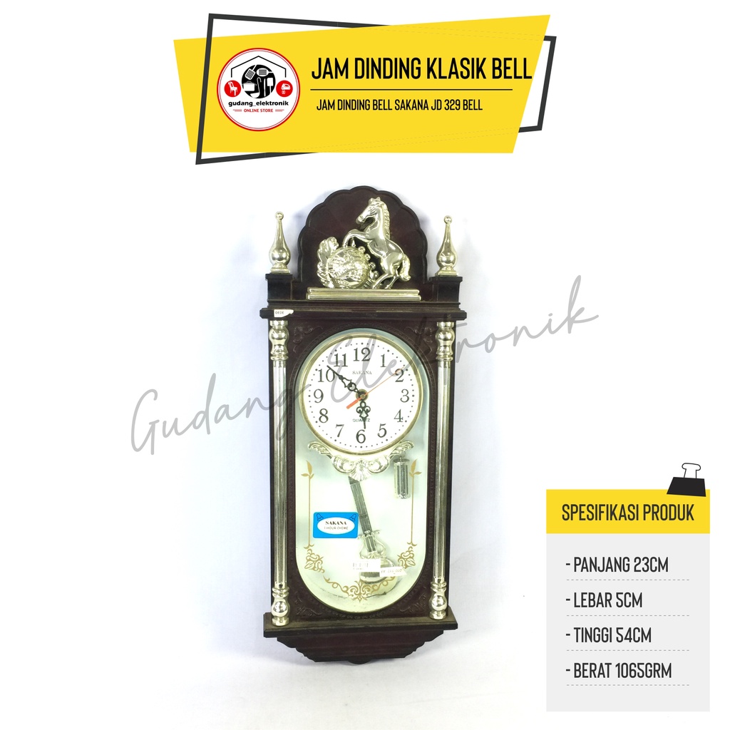 Jam Dinding Klasik Jam Dinding Bell Sakana JD 329 BELL