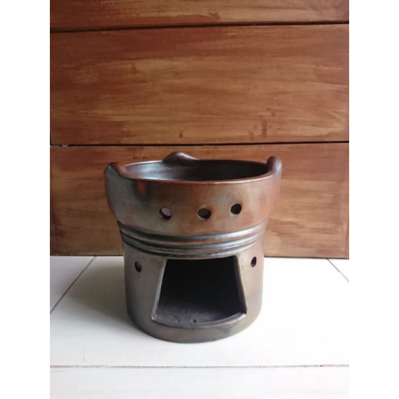 TUNGKU ANGLO GERABAH TANAH LIAT 22 CM - 24 CM BEBAKARAN MASAK ARANG TRADISIONAL