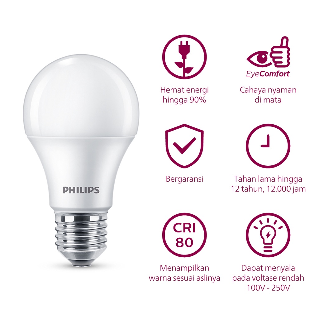 PHILIPS RadiantLine LEDBulb 9W E27 - Bohlam Lampu LED