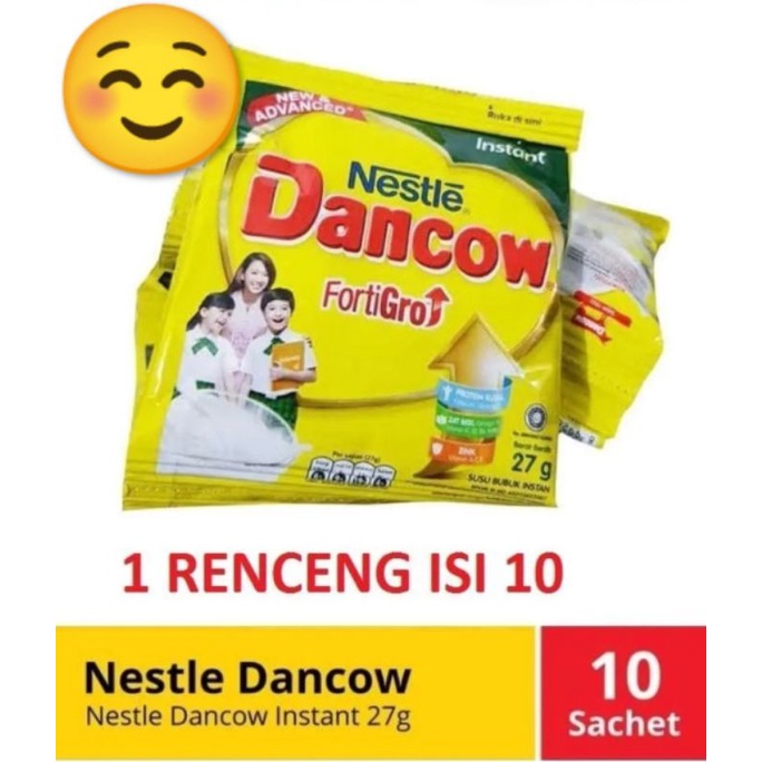 

Susu Dancow Sachet FortiGro Putih 27 Gram, coklat 39gr x 10 sachet ( HARGA RENCENG )