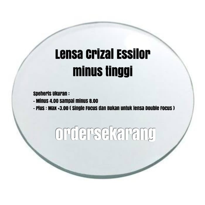 Best Seller Lensa kacamata Crizal Essilor original minus plus cylinder tinggi Murah