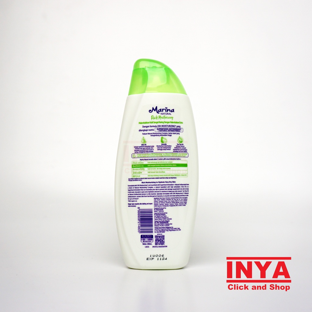 MARINA NATURAL RICH MOISTURIZING AVOCADO 190ml - Hand and Body Lotion