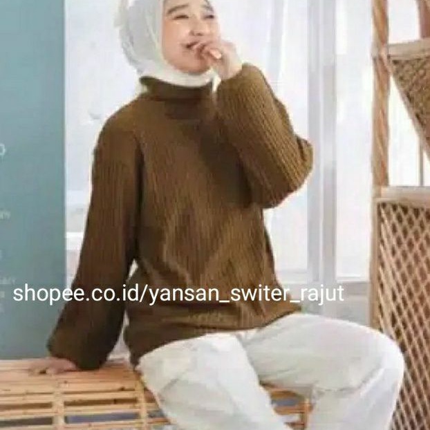 Aira Sweater Rajut tangan balon - Sweater Rajut Kekinian - Sweater Rajut Model terbaru - Cardigan Terkini - Sweater Cardigan Premium