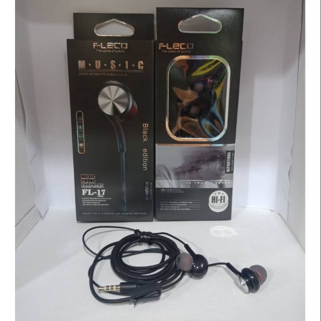 Handsfree Fleco Fl-17 Earphone Fleco Fl-17 Headset Fleco Fl-17 Black edition extrabass ORIGINAL