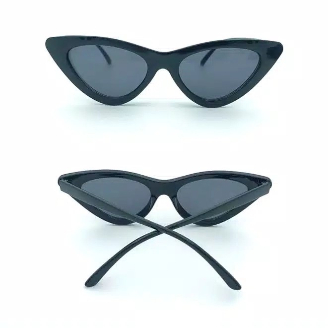 [Bayar di Tempat] Kacamata Hitam Korean Ulzzang Triangle Vintage Cat Eye Sunglasses Women Men