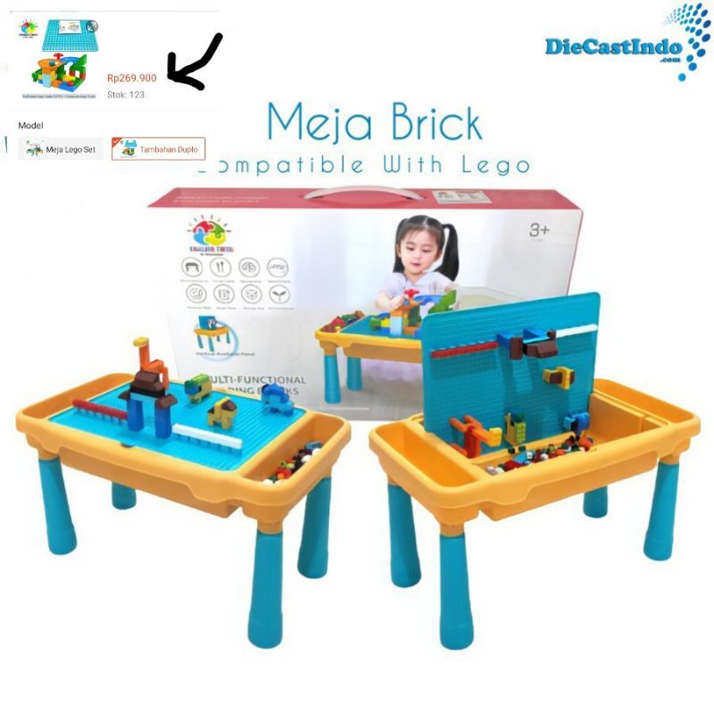 Meja Brick Lego Multifungsi Meja Belajar Functional Building Blocks