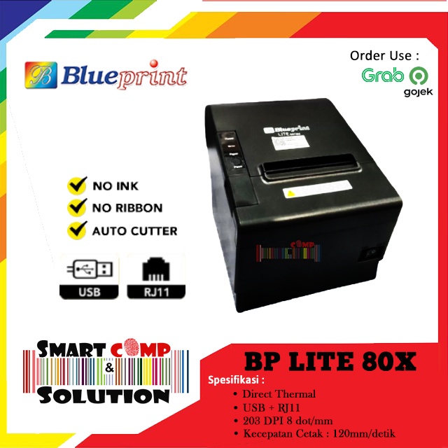 Printer Thermal Kasir 80mm BLUEPRINT Lite 80X Receipt Printer Lite80x