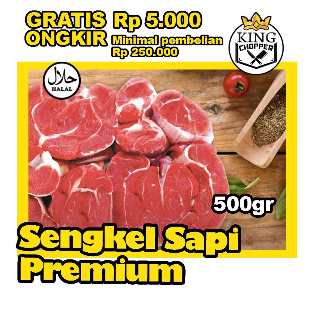 

SENGKEL SAPI 500 GR DAGING FROZEN IMPORT WAGYU SLICE STEAK AYAM SUKIYAKI SIRLOIN BEEF RENDANG SOP