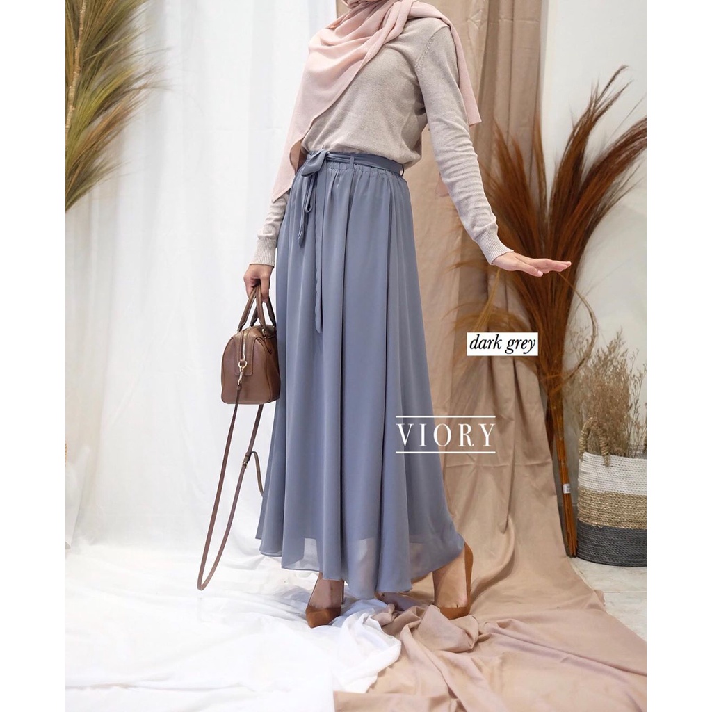 ROK CERUTI (Rok Panjang Full Furing Tidak Menerawang)-Dark Grey