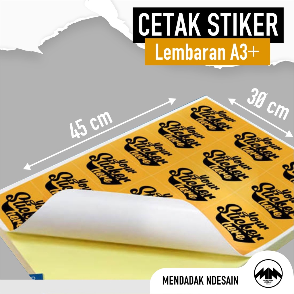

Cetak Stiker Lembaran A3+ (33 x 48 cm)