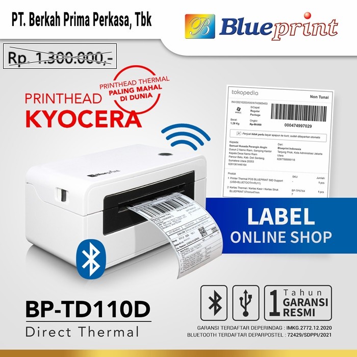 PRINTER BLUEPRINT THERMAL BARCODE (BP-TD110D)