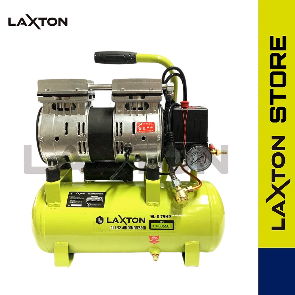 LAXTON kompresor angin SILENT OILESS 9 Liter 3/4HP MURAH LARIS LX09550