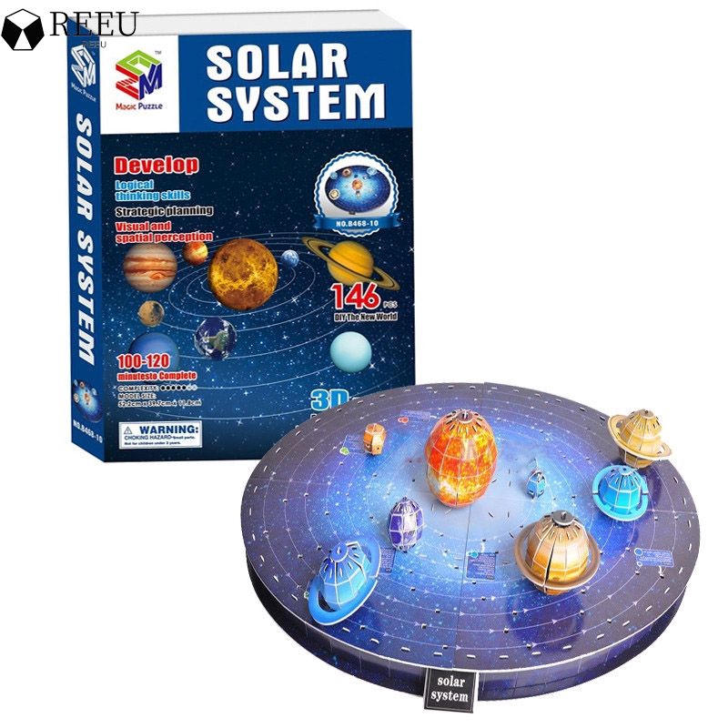 (Available) Mainan Puzzle Jigsaw 3d Diy Sist   em Tata Surya