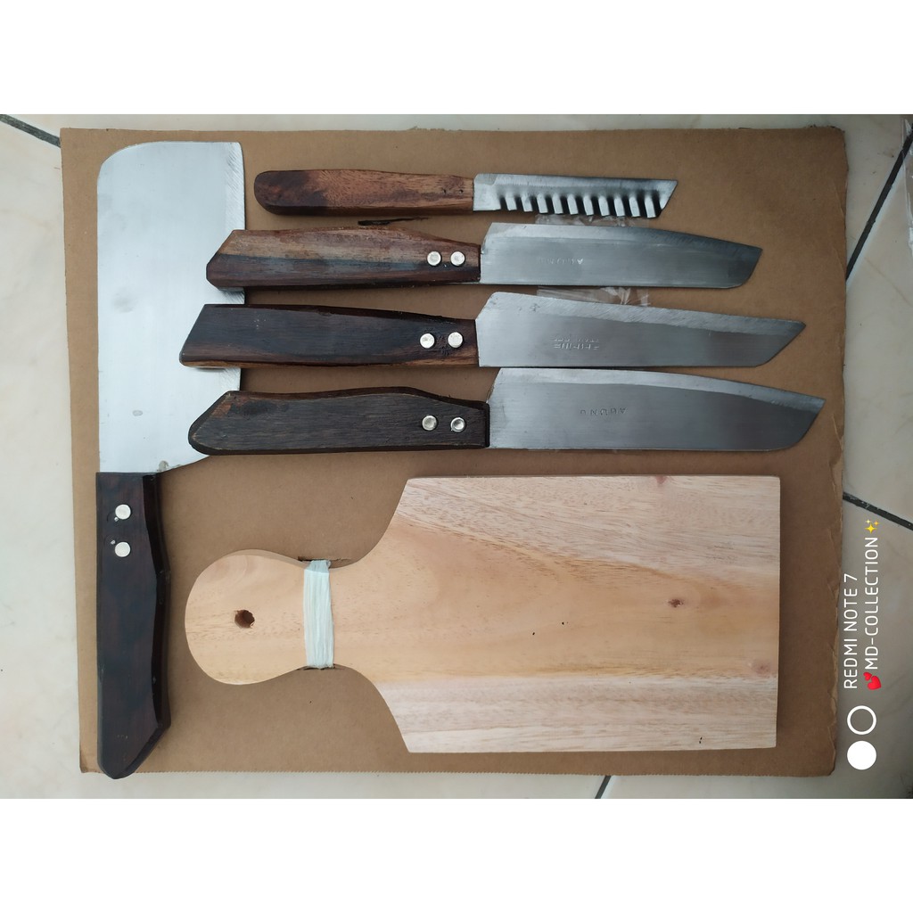 Set Pisau Dapur Plus Talenan 5 In 1 Set Pisau Dan Talenan