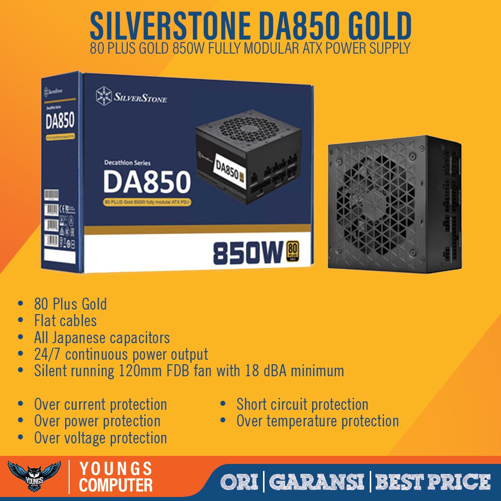 SILVERSTONE DA850 850W 80+ GOLD FULL MODULAR DA-850-G PSU POWER SUPPLY