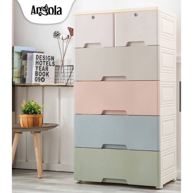 Lemari plastik pakaian anak Impor Angola 5 susun